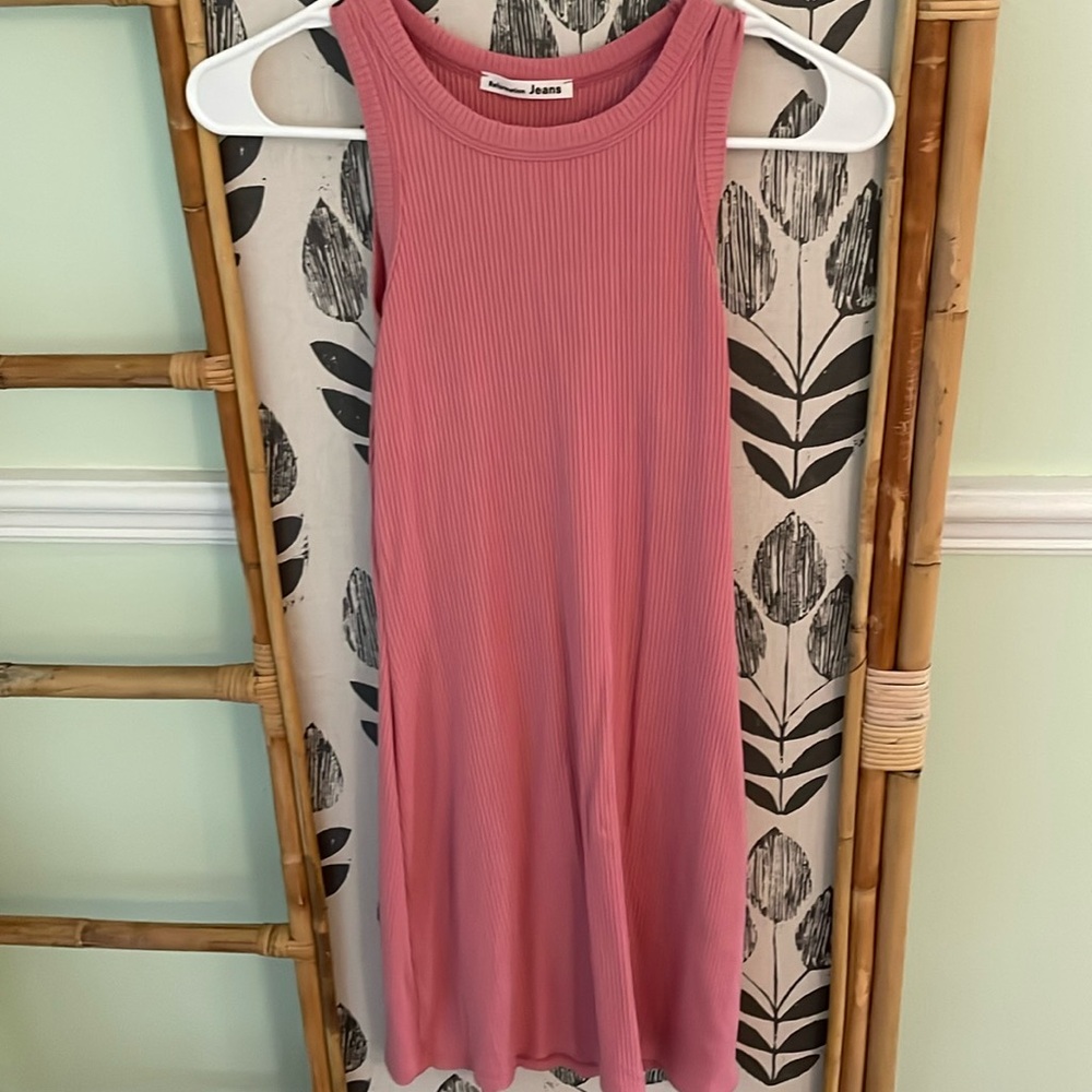 EUC STRETCHY REFORMATION JEANS DRESS PINK SIZE MEDIUM